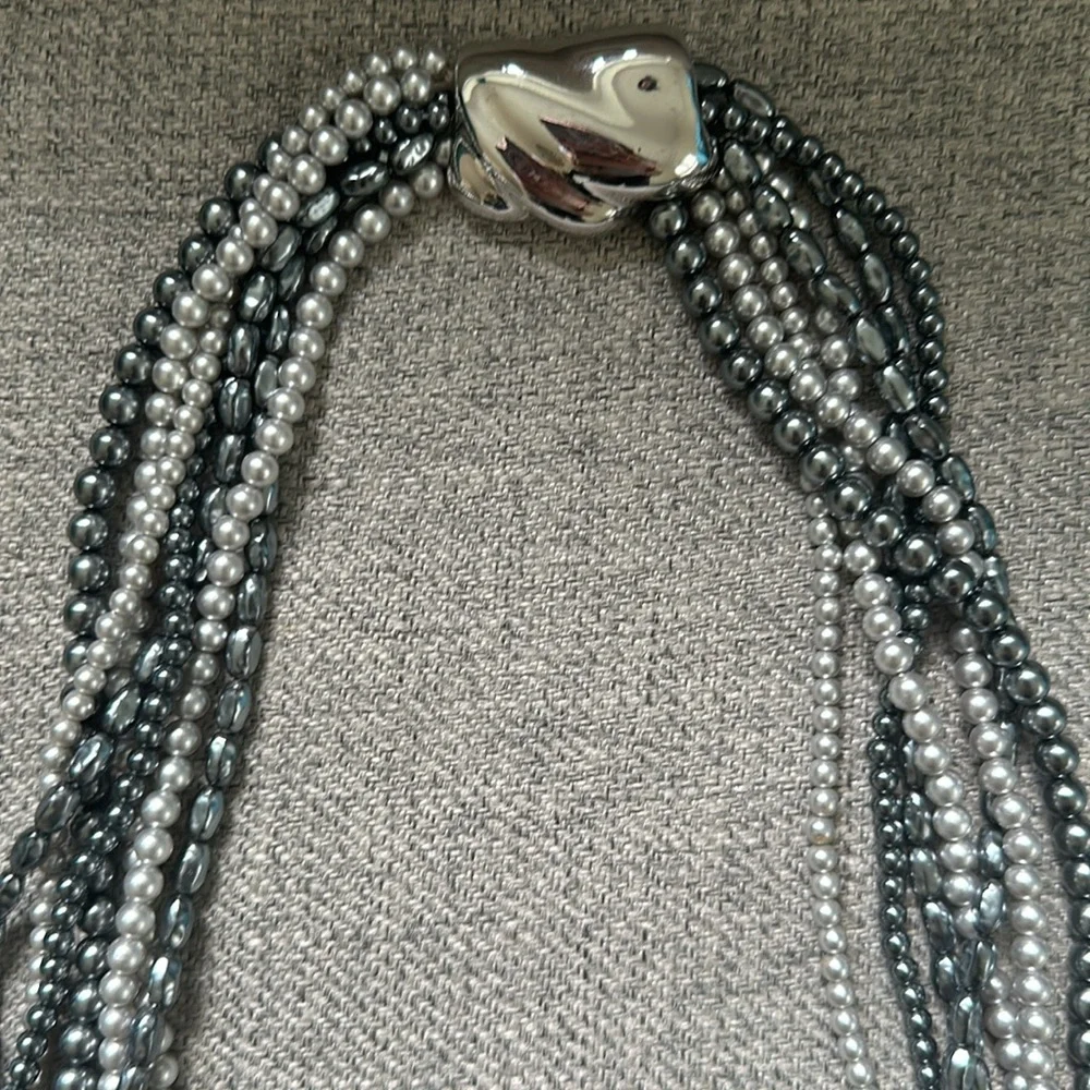 Multi stranded pearl necklace